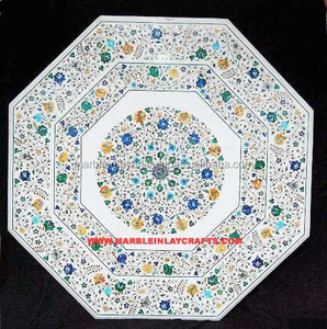 Veweet — plateau à manger pitra, en marbre blanc, pour repas - Product Image 1