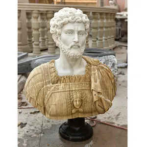 Home Decor Stone Carved Roman Marble Bust Statue For Sale