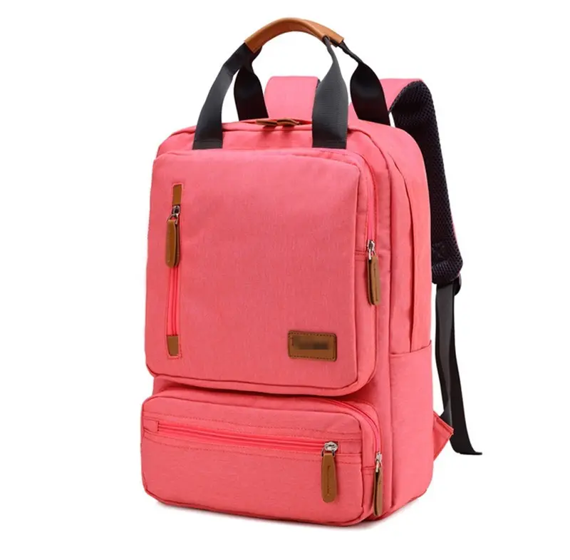 New products durable khaki canvas backpacks for college girls with flap