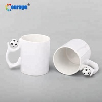 Mug blanc uni de 11 oz avec poignée de football pour sublimation