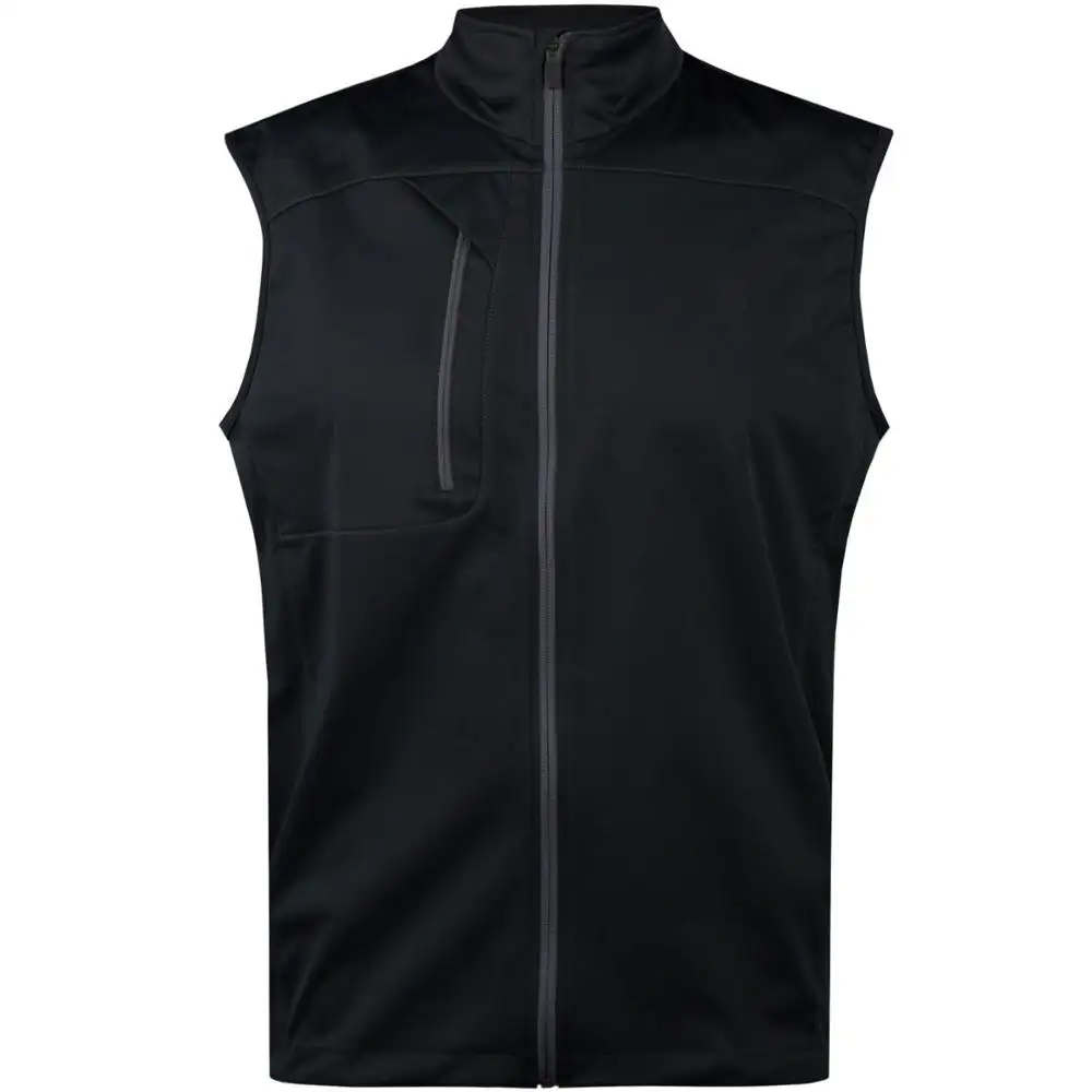 Herfst Mannen Golf Vest Dunne Sport Jas Leisure Vest Effen Kleur Met Rits Winddicht Golf Jas