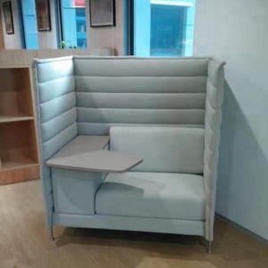 Lobby kamu alanları için ofis kanepesi oturma ekran bölümü ile modüler tek dizüstü bilgisayar masası odak çalışma okuma - Product Image 1
