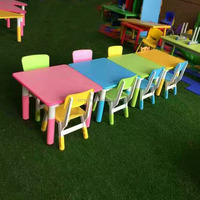 Meubles de maternelle en gros, table et chaise pour enfants avec pieds en plastique