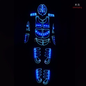 2016 Новый дизайн Для Взрослых сша стиле tron танец LED волоконно-оптических Костюмы с маской - Product Image 6