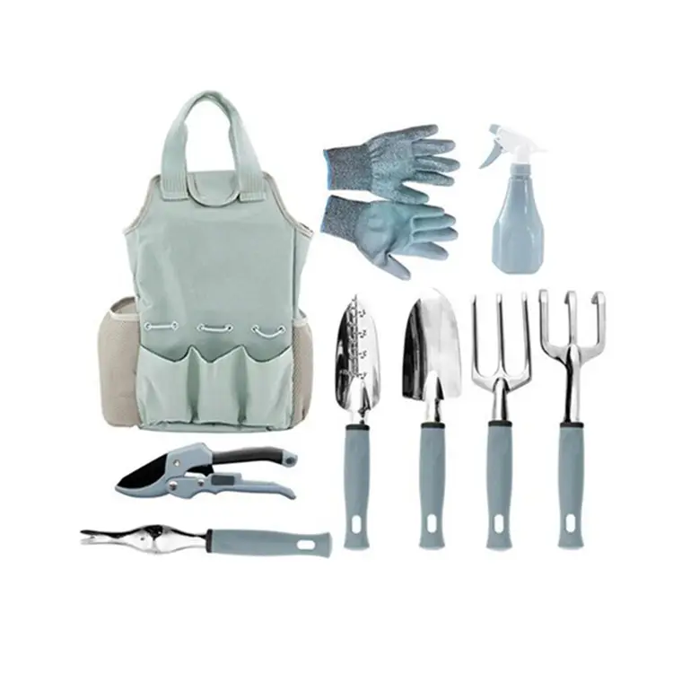 TLGT-02 9 Piece Garden Tool Set stainless carbon steel digging gardening tool set