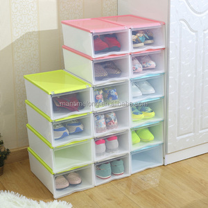 Boîte de rangement transparente en plastique coloré pour chaussures, type coquille, tiroir, <span class=keywords><strong>conteneur</strong></span> pour chaussures et bottes, boîte de finition <span class=keywords><strong>mtl</strong></span> - Product Image 4