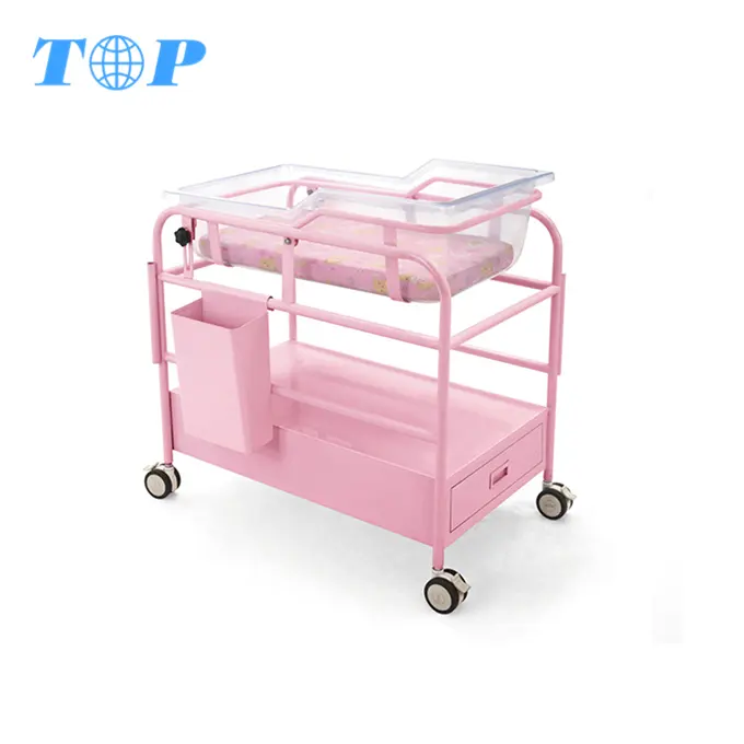 TOP-M1043 Top Quality Pink Baby cot, Baby Trolley