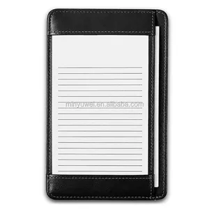 black pocket memo case real leather office refillable note holders to do list book case with pocket