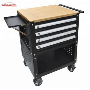 Winmax cheap metal 4 drawers storage roller tool cabinet boxes for car repair tool trolley