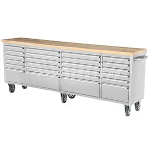 hyxion Top 96 inch 24 Drawer cabinet stainless steel Lock wheel tool chest