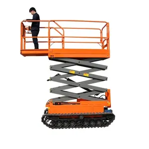 Gevolgd crawler type volledig automatische antenne werken lifting platform man lifter schaarlift gebruik in zware omstandigheden