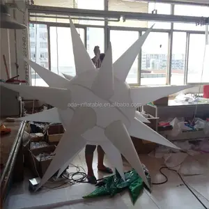 Decoración colgante para Festival de Navidad, cono inflable de Color blanco, flor de estrella de 1,5 m, personalizado, A272