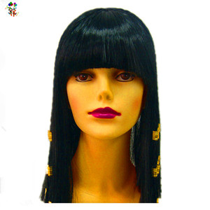 Perruque de fête tressée égyptienne Cléopâtre Néfertiti HPC-2521, perruques de qualité supérieure pour les occasions spéciales - Product Image 1