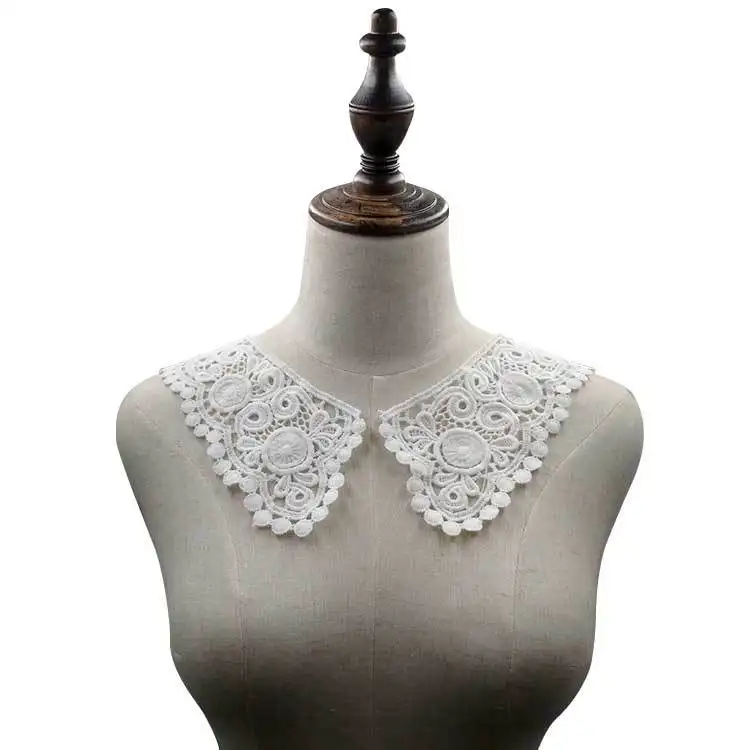 Collier de dentelle en polyester pour femmes, appliquées de cou en dentelle disponible en vente en gros, 2019