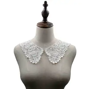 2019 Stock Available wholesale lace collar polyester crochet lace neck applique for tops