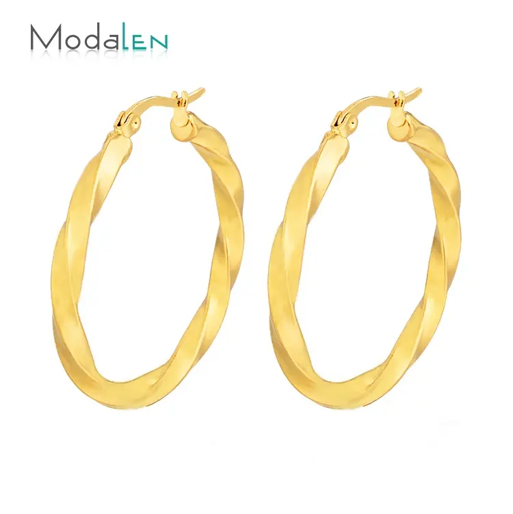 Modalen Woman Stainless Steel Custom Popular Gold Hoop Custom Earrings