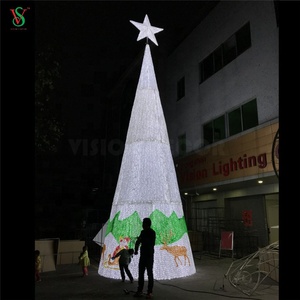 <span class=keywords><strong>Led</strong></span> Khổng Lồ Ngoài Trời 3d Motif Ánh Sáng Trang Trí Lớn Thắp Sáng Acrylic Giáng Sinh Cây Nón Với Ngôi Sao Santa Sleigh - Product Image 2