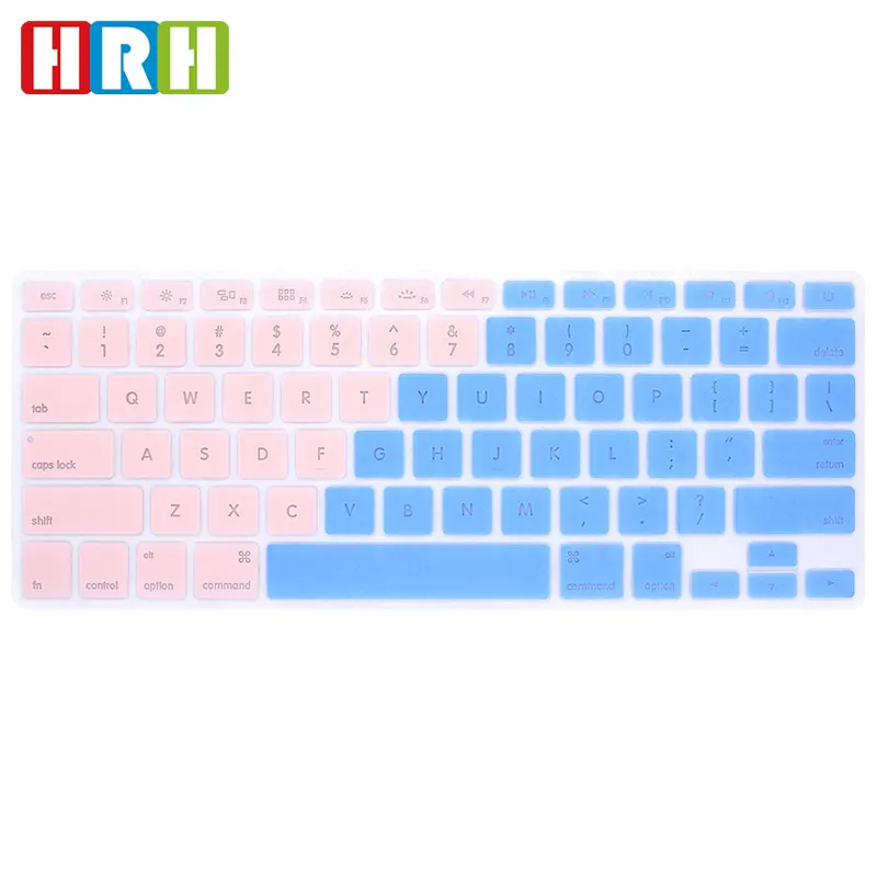 china factory custom glow in the dark keyboard cover backlight silicone keyboard skin for macbook 13 15 17 laptop keyboard cover