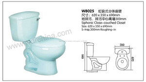 De dos piezas de diseño de baño <span class=keywords><strong>inodoro</strong></span> sifónico color porcelana sanitaria higiénico azul - Product Image 4