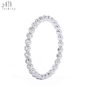 Bague empilable éternelle de haute qualité, bijoux fins personnalisés, or blanc massif 18 carats, véritable diamant naturel, pour femmes, à porter tous les jours - Product Image 1