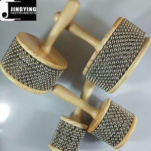 Usine Jingying, grossiste spécialisée dans la fabrication d'instruments <span class=keywords><strong>de</strong></span> percussion Cabasa à manche en bois et billes en fer - Product Image 6