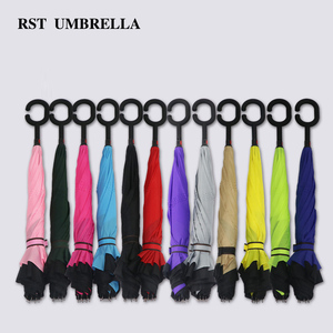RST 2018 nouveau design de haute qualité double couche <span class=keywords><strong>solide</strong></span> couleur c poignée <span class=keywords><strong>inversé</strong></span> <span class=keywords><strong>parapluie</strong></span> automatique <span class=keywords><strong>parapluie</strong></span> <span class=keywords><strong>inversé</strong></span> - Product Image 6