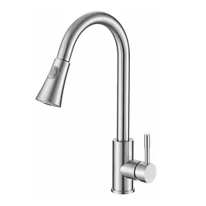 Rvs 304 Flexibele Trek Aanrecht Kraan Waterbesparende Cupc Water Kranen 2 Functies Sproeier Warm En Koud mixer