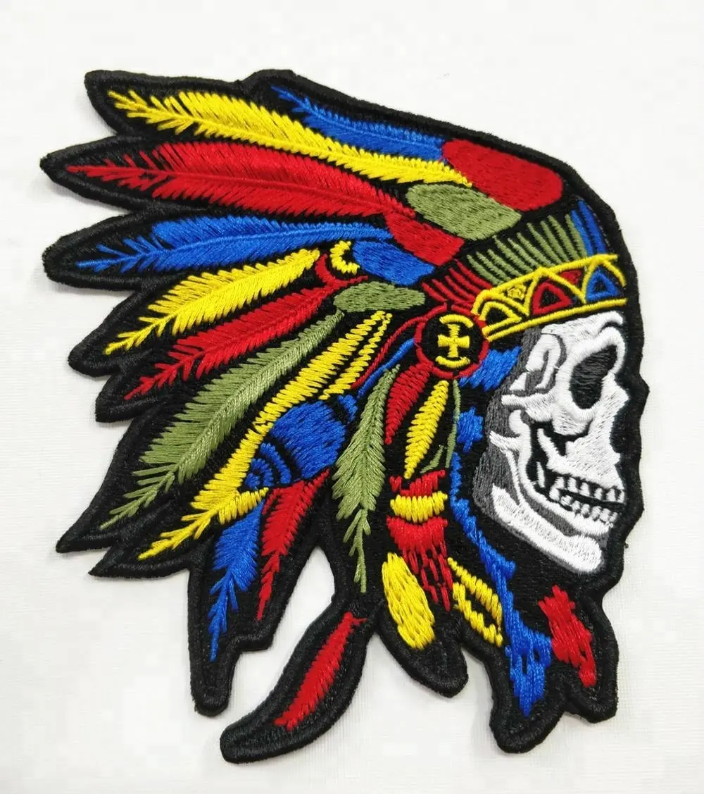 Patch personalizzata per motociclista Chopper ala ricamo Patch Lover American Skull badge Patch