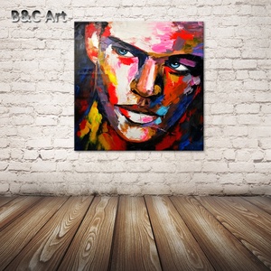 Photo personnalisée Art fait à la main <span class=keywords><strong>moderne</strong></span> Portrait <span class=keywords><strong>acrylique</strong></span> <span class=keywords><strong>couteau</strong></span> huile visage <span class=keywords><strong>peinture</strong></span> - Product Image 2