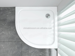 Bajo de baño Slim cuadrante <span class=keywords><strong>barato</strong></span> Sector portátil de <span class=keywords><strong>resina</strong></span> de fibra de vidrio blanco claro ABS de <span class=keywords><strong>ducha</strong></span> de acrílico bandeja con desagüe - Product Image 3
