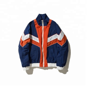 Oem Tùy Chỉnh Thời Trang Phố Mens Lớn Cổ Điển Áo Thun Zip up Nylon Áo Khoác Chất Lượng Cao Retro Giá Rẻ Áo Gió Áo Khoác - Product Image 1