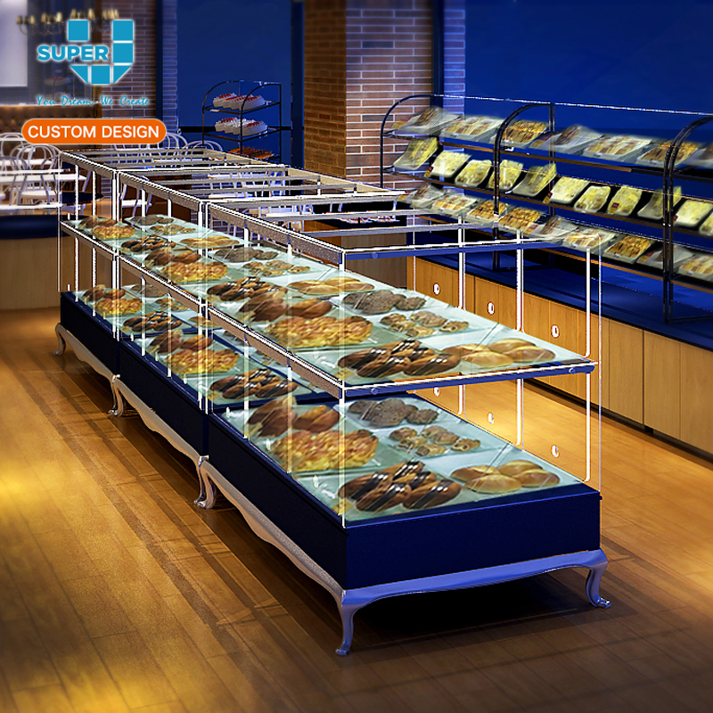 Индивидуальный стеклянный стенд для хлебопекарни, подставка для гондолы в скандинавском стиле, коммерческая стеклянная столешница для хлеба, розничный магазин