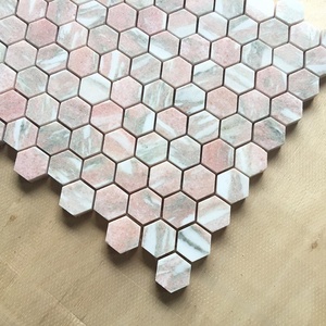 Schomex bán buôn hiện đại Norway Rose hồng hình lục giác Gạch Mosaic đá cẩm thạch 10mm dày sàn gỗ cho khách sạn tường và sàn - Product Image 4