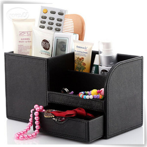 Handmade Multi Function PU Pen Holder Office Desk Organizer