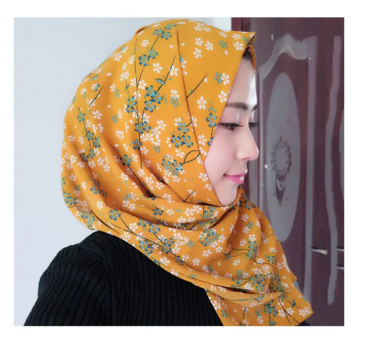 Top selling gemengde kleurendruk hijab met goede prijs