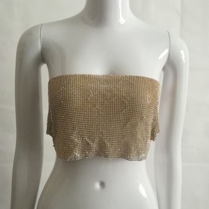 YSMARKET Hot Sale Summer Club Sexy Gold <strong>Sequin</strong> Women's Bra Cropped <strong>Top</strong> Party Short Diamond Bra Tank Tube <strong>Tops</strong> EYX615 - Product Image 5
