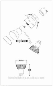 <span class=keywords><strong>gu10</strong></span> 3w cob led spot ampoules ruban noir chrome couvrir <span class=keywords><strong>35</strong></span> 45 60 ​​degree dimmable 2015 nouveau produit en provenance de chine - Product Image 6