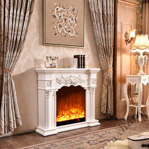 Cheminée électrique classique personnalisée avec télécommande, style moderne et sombre, insert pour salon intérieur, cheminée en bois, manteau de cheminée, flamme simulée - Product Image 6