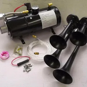 12v 24v150PSI 3L Schwarz Air Kompressor Tank mit 4 Rohr Air Horn, Beliebt in USA Markt