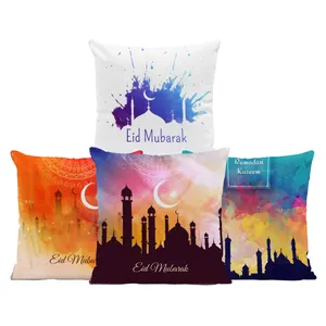 Funda de cojín de lujo de terciopelo con estampado Digital de diseño OEM, almohada personalizada de ramadán