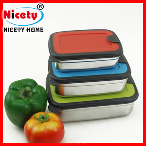 16cm lonchera de acero inoxidable 410 con tapa azul <span class=keywords><strong>para</strong></span> guardar la comida - Product Image 4
