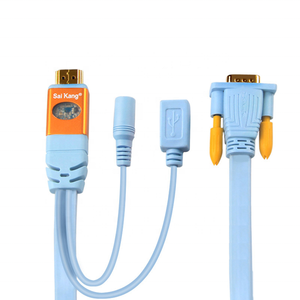<span class=keywords><strong>Cable</strong></span> USB VGA SaiKang, Mejor Precio, 1m 5m 10m, Código de Color, <span class=keywords><strong>Cable</strong></span> de Alimentación USB, 3.5mm, Estéreo Macho, <span class=keywords><strong>Cable</strong></span> <span class=keywords><strong>HDMI</strong></span> - Product Image 4