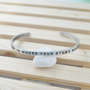 encourageants bracelets d'acier inox gravés adage proverbe bracelets inspirés avec citation - Product Image 4