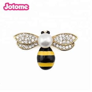 Bumblebee accesorios joyería rhinestone amarillo <span class=keywords><strong>reina</strong></span> perla honey bee broche - Product Image 1