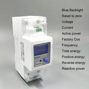 65A 100A 220V Hz 60 50HZ tensão corrente Positiva reverter potência reativa ativa KWH Din monofásicos trilho medidor de energia da hora do w