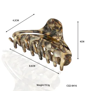 2019 High Quality Acetate Hair Claw Vintage Tortoise Shell Hair Clamp Claw Clips For Women