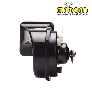 MRHORN Klaxon d'escargot 12V/24V OE 110dB 2 voies ABS étanche klaxon de voiture électrique 80mm noir/chrome universel haut-parleur et klaxon - Product Image 3