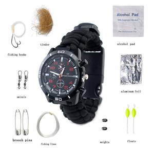 Kits de Reloj de Supervivencia para Exteriores que Incluyen Brújula de Paracord, Silbato y Línea de Pesca, Anzuelos de Pesca, Reloj de Supervivencia con Paracord - Product Image 2