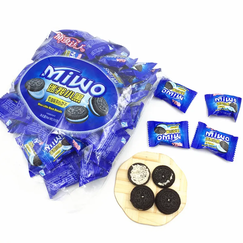 Goedkope halal krokante crème smaak MIWO little black biscuit