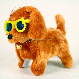 Özel Oyuncak köpek aydınlık gözler gözlük şapka elektrikli geri tasma köpek doll peluş oyuncaklar - Product Image 1